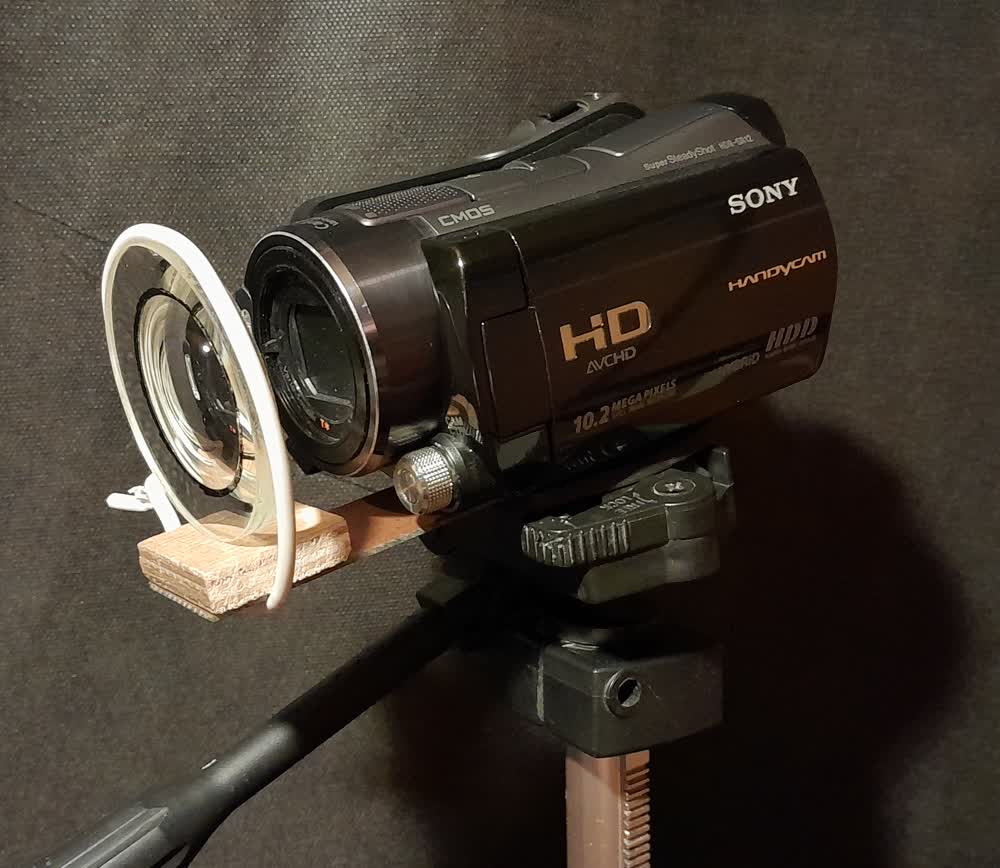 видеокамера с широкоугольной насадкой